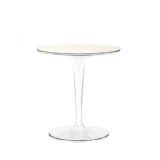 An Image of Kartell Tip Top Side Table Flat White Top And Transparent