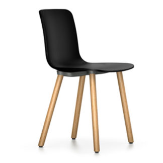 An Image of Vitra Hal Wood Chair 01 Dark Light Oak Legs