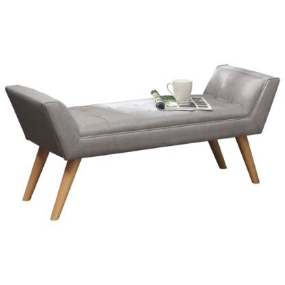 An Image of Milan Fabric Bench Grey