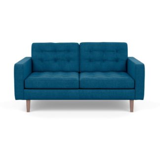 An Image of Heal's Hepburn 2 Seater Sofa St Mortitz Wool Teal Walnut Feet