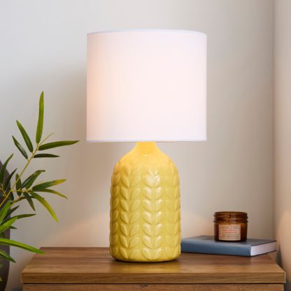 An Image of Magda Ceramic Ochre Table Lamp Ochre