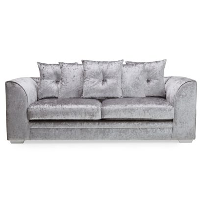 An Image of Blake Crushed Velvet 3 Seater Sofa Black