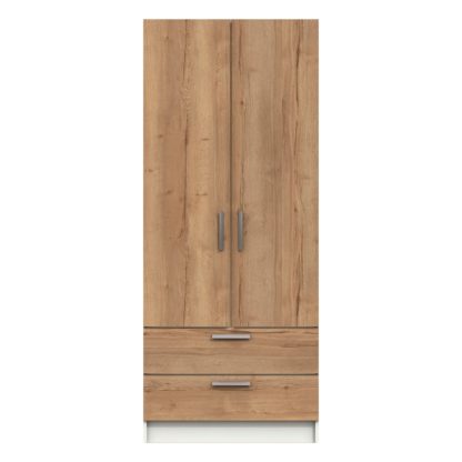 An Image of Piper 2 Door Combi Wardrobe Graphite (Grey)