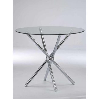 An Image of Casa Oval Dining Table Clear and Silver