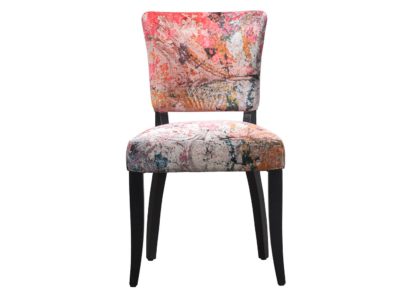 An Image of Timothy Oulton Mimi Dining Chair Faded and Degraded Melting Paisley Black Feet