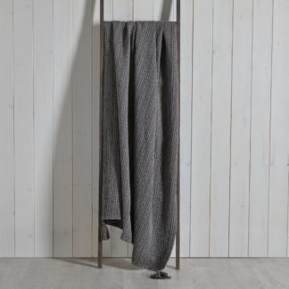 An Image of Steeple Grey Waffle Throw Grey