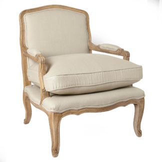 An Image of Sofia Linen Chair - Natural Linen Brown