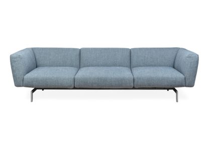 An Image of Knoll Avio 3 Seater Sofa Tosca Blue Bright Chrome Base