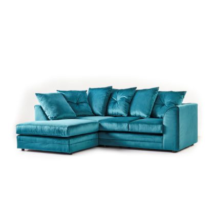 An Image of Blake Left Hand Grey Velvet Corner Sofa Grey