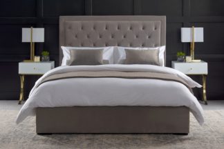 An Image of Zeno Upholstered Bed Feather Grey
