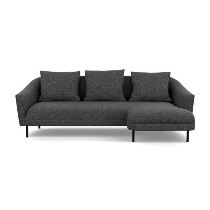 An Image of Heal's Portobello Corner Chaise RHF Brecon Charcoal Black Feet