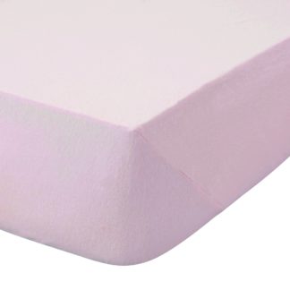 An Image of Kids Non Iron Plain Dye Pale Pink 25cm Fitted Sheet Pale Pink