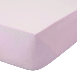 An Image of Kids Non Iron Plain Dye Pale Pink 25cm Fitted Sheet Pale Pink