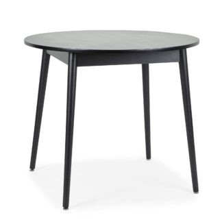 An Image of Leo Round Dining Table Black Black