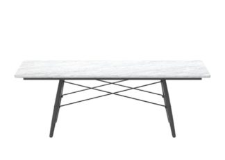 An Image of Vitra Eames Square Coffee Table Black Ash Base Marble