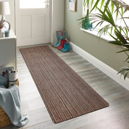 An Image of Marvel Stripe Washable Runner Grey and Yellow