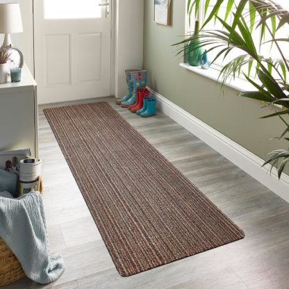 26c70cd7cc10b7d29fa8d45e985a95c796125a24526f066e93f04b0491c33803-1.jpg An Image of Marvel Stripe Washable Runner Grey and Yellow