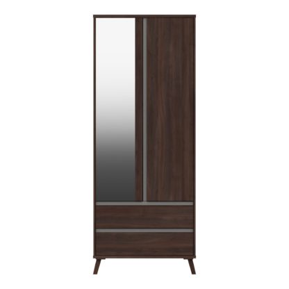 An Image of Jenson 2 Door Combi Wardrobe Light Oak