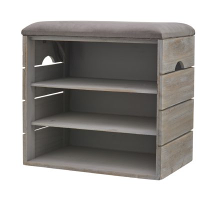 An Image of 3 Tier Grey Shoe Cabinet Grey