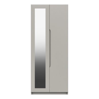 An Image of Legato 2 Door Mirrored Wardrobe Dark Grey