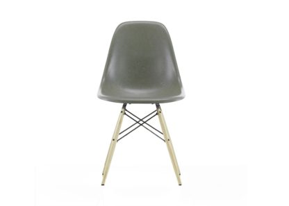 An Image of Vitra Eames Fibreglass Chair DSW Eames Parchment 65 Ash Honey Tone 05 Glides