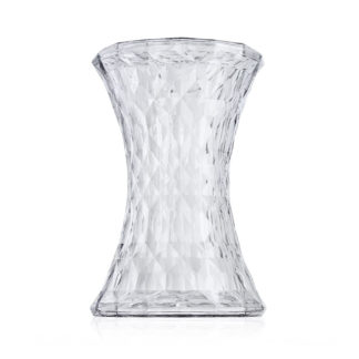 An Image of Kartell Stone Stool Crystal W30 X H45 cm