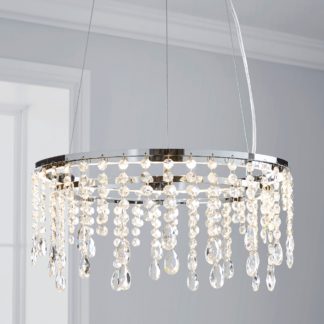 An Image of Glendora Integrated LED Hoop Crystal Ceiling Fitting Clear