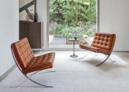 An Image of Knoll Barcelona Relax Chair Venezia Cognac Leather