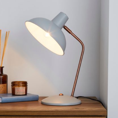 An Image of Leiden Grey Desk Lamp Grey