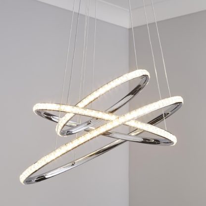 29d5fa5b6f8ab8fac79b95b18ae22aad98a482b04873415c6f60b2d3ac36654b-1.jpg An Image of Cali 3 Light Integrated LED Hoop Crystal Ceiling Fitting Chrome