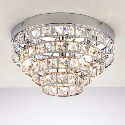 An Image of Endon Motown 4 Light Flush Ceiling Fitting Chrome