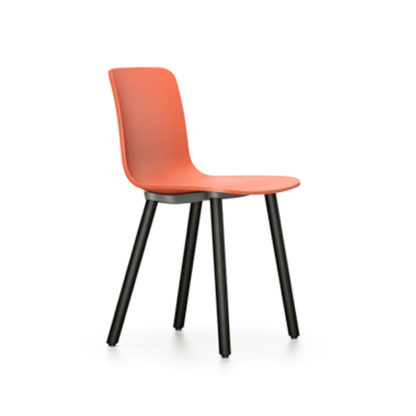 An Image of Vitra Hal Wood Chair 01 Dark Light Oak Legs