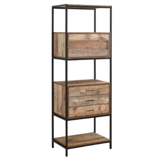 An Image of Urban Rustic 3 Drawer Shelving Unit Brown