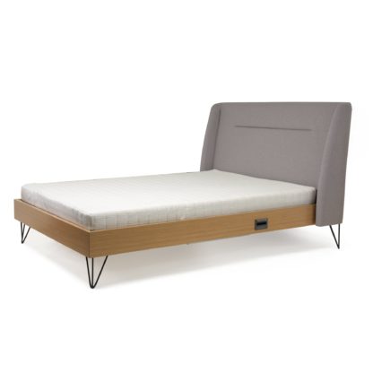 An Image of Snor Smart Bed Frame Grey and Brown