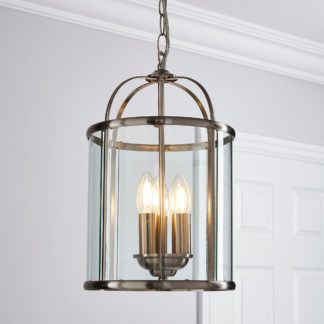 An Image of Hurricane 3 Light Pendant Ceiling Fitting Brown and Silver