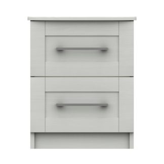 An Image of Ethan White 2 Drawer Bedside White