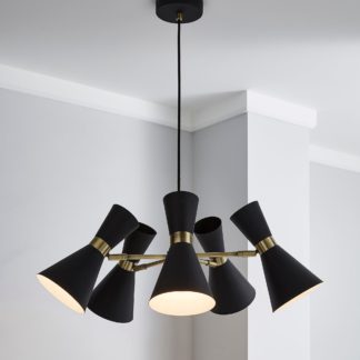 An Image of Archie Black 5 Light Ceiling Fitting Black