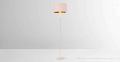 An Image of Jacy Floor Lamp, Pink & Copper