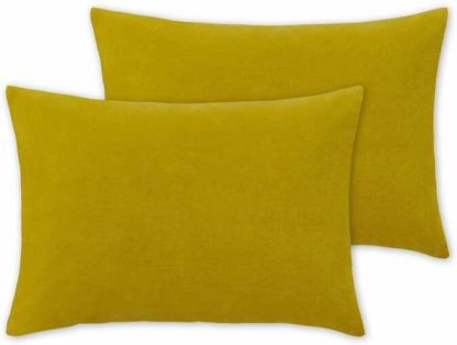 An Image of Lorna Set of 2 Velvet Cushions, 35 x 50cm, Chartreuse
