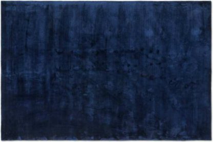 An Image of Merkoya Luxury Viscose Rug, Large 160 x 230cm, Midnight Blue