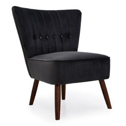 An Image of Isla Velvet Cocktail Chair - Charcoal Grey