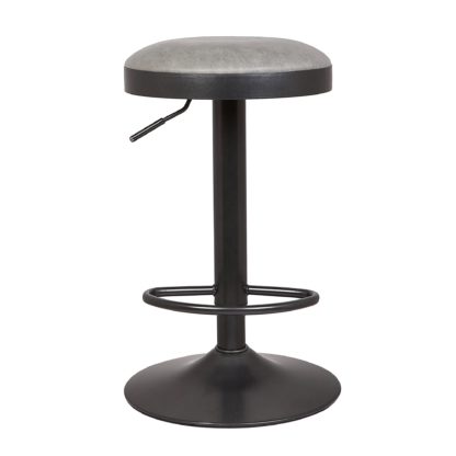 An Image of Terni Bar Stool Grey PU Leather Grey