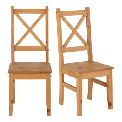 An Image of Salvador Set of 2 Dining Chairs Pine Brown