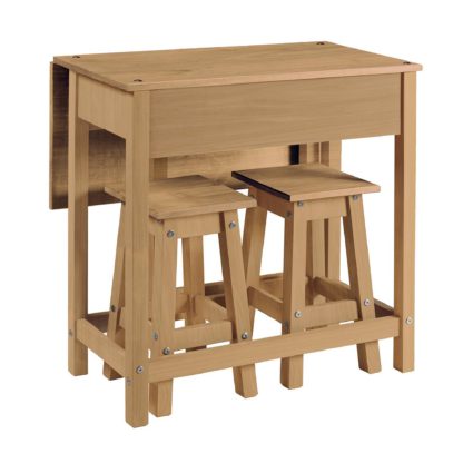 An Image of Corona Drop Leaf Table Dining Set Natural