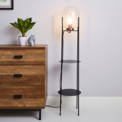 An Image of Dayo Floor Lamp Clear Black