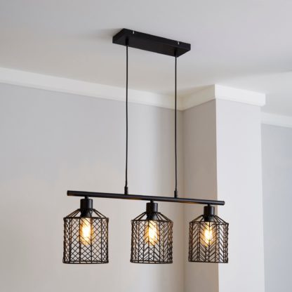 An Image of Siena 3 Light Diner Ceiling Fitting Black