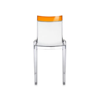 An Image of Kartell Hi-Cut Chair Clear/ Orange *Min 2 Chairs*