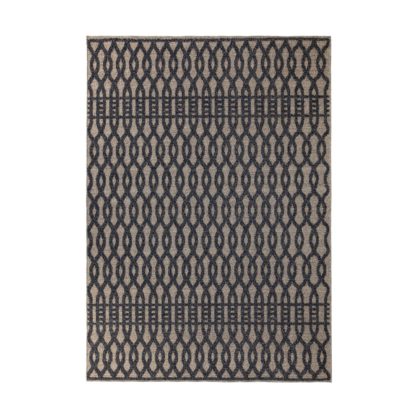 An Image of Herne Geometric Rug Grey, Beige and White