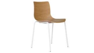 An Image of Case Loku Chair Tubular White Base Oak