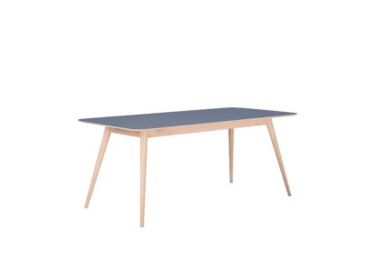 An Image of Gazzda Linn Dining Table Dark Olive Linoleum 160x90x75cm